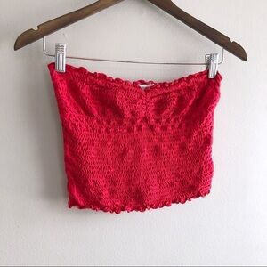 ✨$7 CLEAR-OUT✨ Urban Outfitters Stretch Fitted Strapless Crop Tube Top Shirt Red